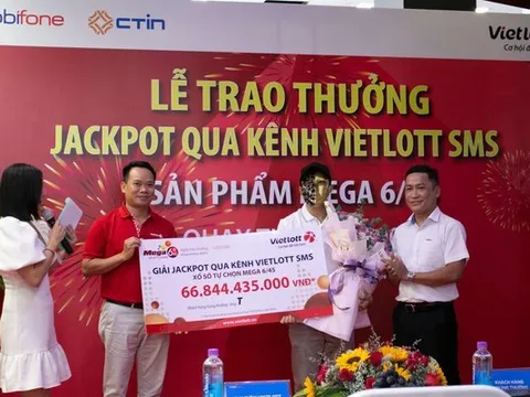Nhân viên văn phòng trúng giải Vietlott 66,8 tỉ đồng