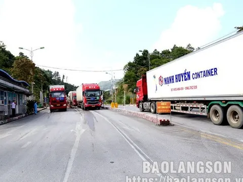 Ba cửa khẩu ở Lạng Sơn thông quan hàng hóa xuất khẩu bình thường