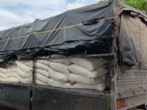 Long An: Phát hiện, thu giữ 2 xe tải chở đường không rõ nguồn gốc