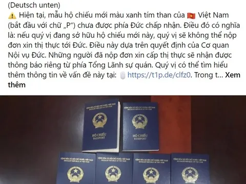 Vì sao Đức tạm thời chưa công nhận mẫu hộ chiếu mới của Việt Nam?