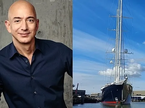 Toàn cảnh siêu du thuyền dài gấp đôi máy bay Airbus, cao hơn đại kim tự tháp của tỷ phú Jeff Bezos đang ở Hà Lan