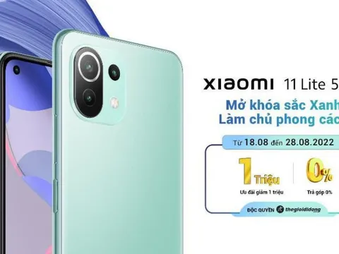 Xiaomi 11 Lite 5G NE ra mắt phiên bản màu mới xanh bạc hà