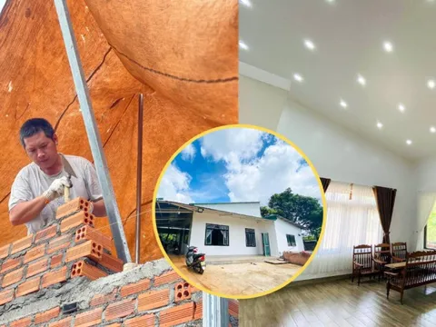 Con rể 31 tuổi xây nhà tặng bố vợ, tự tay đào đất, quét vôi, không gian sống đẹp như mơ