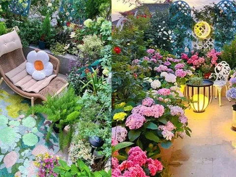 Chỉ tốn 5 tháng, sân thượng 30m² biến thành khu vườn phủ kín hoa tươi vô cùng lãng mạn