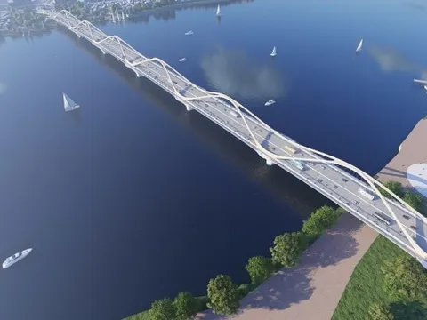 Cầu Trần Hưng Đạo cấp đặc biệt gần 9.000 tỉ đồng qua sông Hồng có hình dáng thế nào?