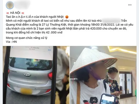 Xác minh thông tin 2 sinh viên Nhật Bản bị "chặt chém" gấp 10 lần khi đi taxi