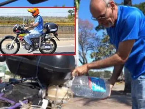 Giá xăng tăng cao, người đàn ông chế tạo chiếc mô tô chạy bằng nước