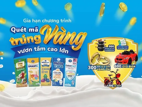 Bùng nổ quà tặng, thêm cơ hội nhận thưởng với CTKM “Quét mã trúng vàng - Vươn tầm cao lớn”