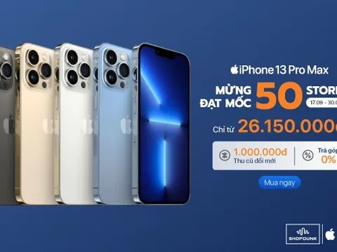 Dấu mốc 50 cửa hàng - ShopDunk giảm sâu iPhone chính hãng