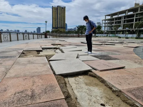 Đà Nẵng: Vỉa hè, kè đường Như Nguyệt tái diễn “điệp khúc” hư hại sau bão