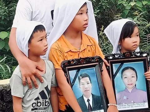 Nghệ An: Nghẹn lòng 3 cháu nhỏ mất cả bố lẫn mẹ do lũ cuốn