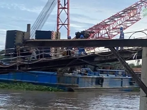 Tìm được thi thể công nhân bị nạn mất tích khi thi công cầu Mỹ Thuận 2