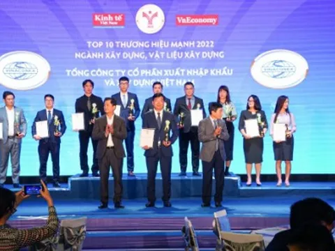 Vinaconex đạt TOP 10 thương hiệu mạnh ngành xây dựng, vật liệu xây dựng 2022