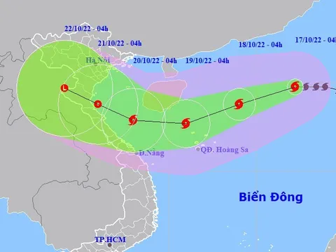 Bão số 6 giật cấp 14 hướng vào miền Trung với tốc độ 20 km/giờ