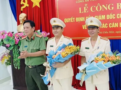 Điều động, bổ nhiệm nhiều lãnh đạo cấp phòng Công an tỉnh Bình Dương