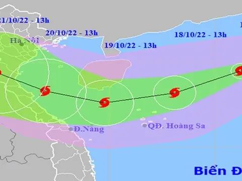 Bão số 6 giật cấp 14 đang di chuyển nhanh hướng vào các tỉnh Trung bộ