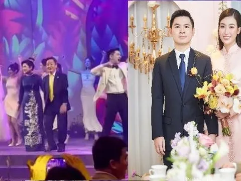 Bầu Hiển không ngại "quẩy" tưng bừng trong đám cưới con trai: Bố chồng tương tác thân thiết với con dâu, gia đình hào môn "cực chất"