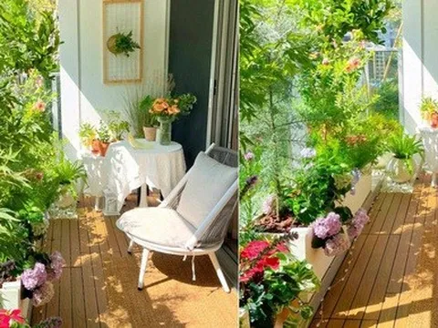 Khu vườn ban công vẫn đẹp ấn tượng bất chấp diện tích chỉ rộng có vài mét vuông