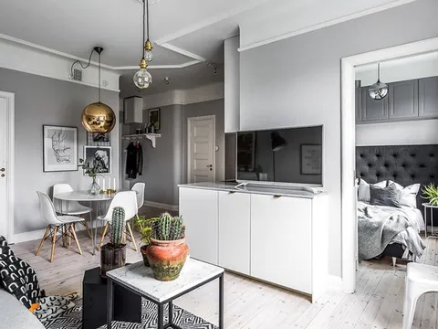 Căn hộ 45m2 được trang trí với gam màu trung tính ấn tượng