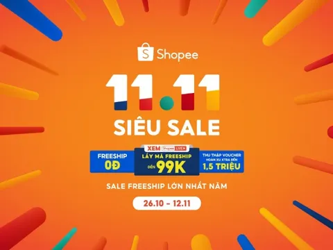 Shopee khởi động 11.11 Siêu Sale giúp người dùng mua sắm giải trí tiện lợi