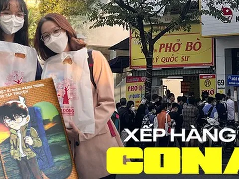 Fan cứng của Conan xếp hàng từ 3h rưỡi sáng, xin nghỉ học - đi làm muộn để mua ấn bản tập 100