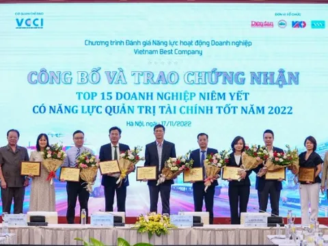 Vinaconex lọt Top 15 Doanh nghiệp quản trị tài chính tốt năm 2022