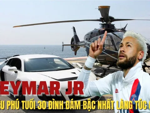 Tuổi 30 của “nghệ sĩ sân cỏ” Neymar Jr: Top 7 cầu thủ giàu nhất làng bóng đá, kiếm tiền hơn cả Messi, sở hữu dinh thự có bãi đậu trực thăng, nhà xe chứa đủ 20 chiếc ô tô