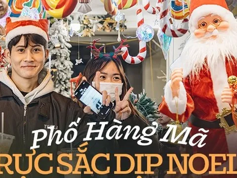 Giới trẻ Hà Nội nô nức check-in đón không khí Noel sớm trên phố Hàng Mã