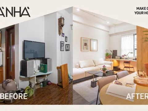 Cải tạo căn hộ 58m2 của gia đình 4 người thành không gian thoải mái mà vẫn đủ riêng tư