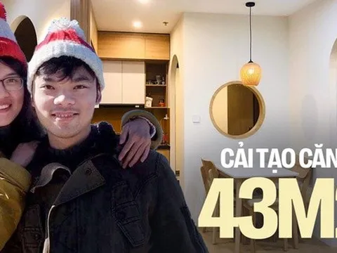 Chi 120 triệu cải tạo căn hộ 43m2 thành 2 phòng ngủ