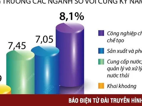 [INFOGRAPHIC] Năm 2022, giá trị tăng thêm ngành công nghiệp tăng 7,69%