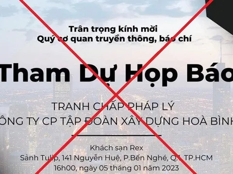 Lan truyền thư mời họp báo về tranh chấp pháp lý, Xây dựng Hoà Bình (HBC) khẳng định không tổ chức