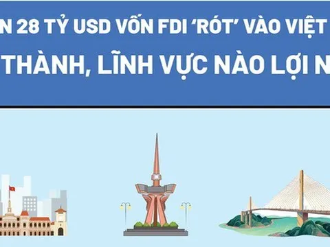 Gần 28 tỷ USD vốn FDI ‘rót’ vào Việt Nam: Tỉnh thành, lĩnh vực nào lợi nhất?