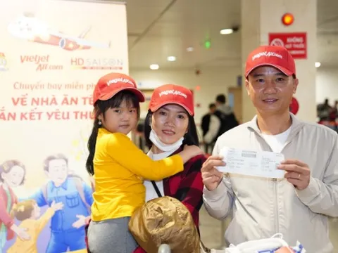 Những chuyến bay yêu thương Vietjet đưa người lao động về quê đón Tết