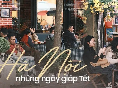 Chủ nhật cuối cùng của năm cũ: Người Hà Nội rủ nhau đi cà phê, ngắm phố phường ngập tràn sắc xuân