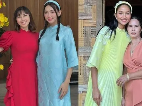 Dàn mỹ nhân Vbiz khoe ảnh bên mẹ ruột ngày Tết: Thùy Tiên và 'mẫu hậu' được ví như hai chị em sinh đôi