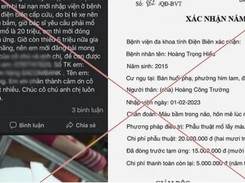 Cảnh giác việc lừa đảo kêu gọi quyên góp tiền chữa bệnh ở Điện Biên