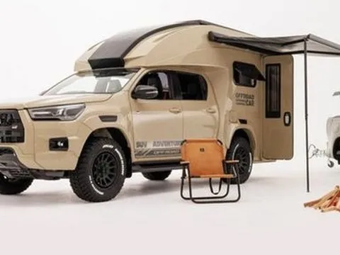 Toyota Hilux đắp thêm cả tỷ đồng biến thành nhà di động: Có đủ phòng ngủ, nhà tắm và cửa sổ trời 'ngàn sao'