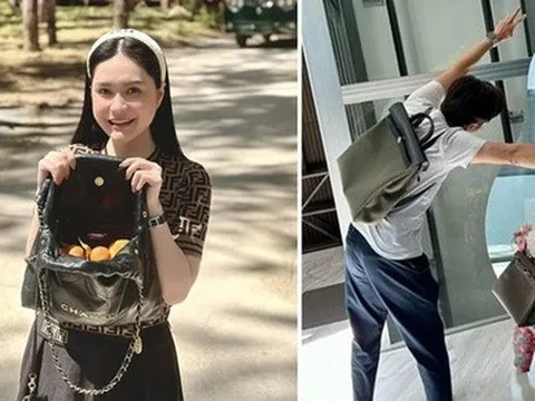 Muôn kiểu dùng túi hiệu lạ đời của nhà giàu: Người dùng để che mưa, người đem đi đựng bỉm sữa