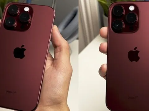 iPhone 15 Pro Max màu đỏ rượu trên tay nhìn quyến rũ và sang chảnh thế này, iFan không mê mới lạ!