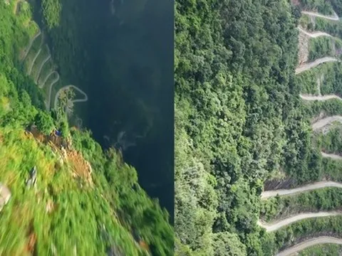 Cảnh tượng con đèo "đáng sợ nhất Việt Nam" từ trên cao khiến dân mạng trầm trồ: Thế mới thấy đất nước mình quá hùng vĩ!