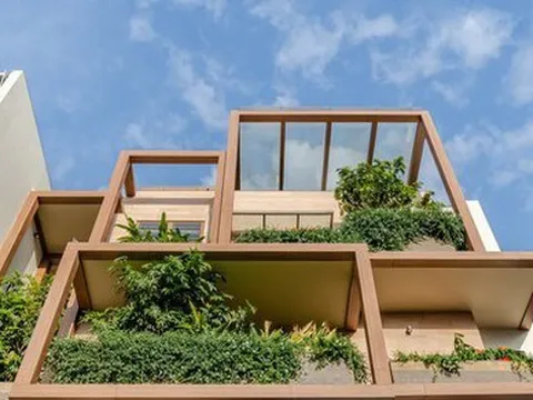 Chiêm ngưỡng vẻ đẹp ngôi nhà có mặt tiền hình học độc đáo