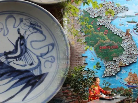 Bỏ ra bộ đĩa cổ hơn 100 triệu, ông lão dựng nên tấm bản đồ Việt Nam có một không hai