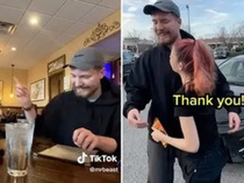 YouTuber kiếm nhiều tiền nhất thế giới 'boa' cho nữ nhân viên phục vụ một chiếc xe hơi