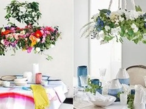 7 mẫu đèn chùm bằng hoa ấn tượng cho bữa tối mùa hè thêm ngọt ngào, lãng mạn