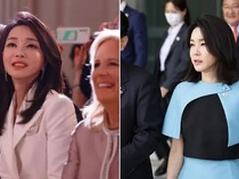 Đệ nhất phu nhân Hàn Quốc tiếp tục "gây bão" vì vẻ ngoài xinh đẹp dù đã U60, thậm chí còn tạo tranh cãi vì quá nổi bật