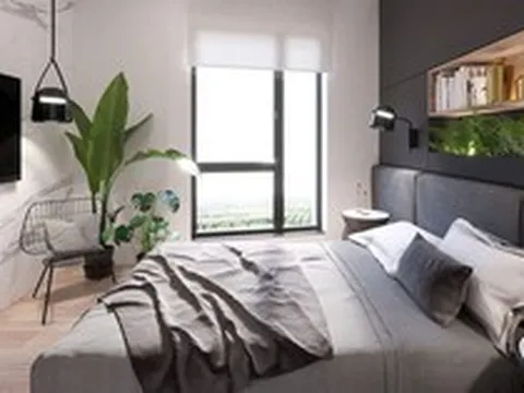 Căn hộ 54m2 ấn tượng với sự kết hợp mới lạ màu đen và xanh lá