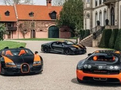 Đại gia mang 3 chiếc Bugatti lập kỷ lục thế giới đến trụ sở hãng và được đón tiếp theo cách đặc biệt
