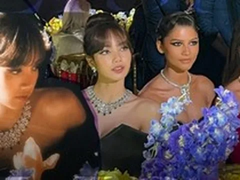 Lisa làm nên định nghĩa "nhan sắc huỷ diệt cam thường" ở sự kiện BVLGARI, tạo khung hình như mơ bên Zendaya và Hoa hậu thế giới