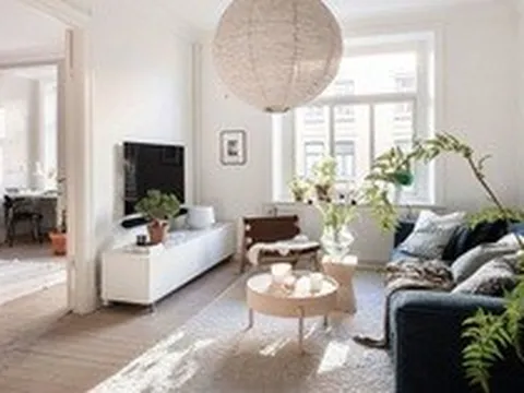 Căn hộ màu trắng rộng 72m2 với lối trang trí sống động